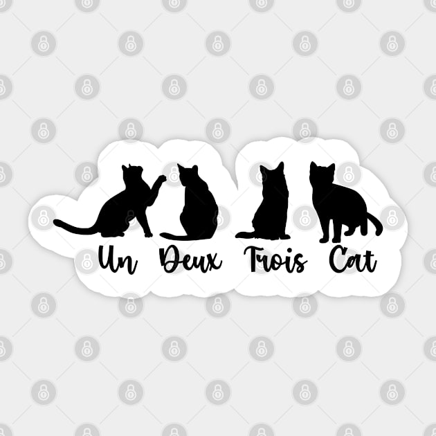 Un Deux Trois Cat Tshirt,Cat Tee, Gifts for Cat Lovers, Cat Lady Gift Sticker by AE Desings Digital